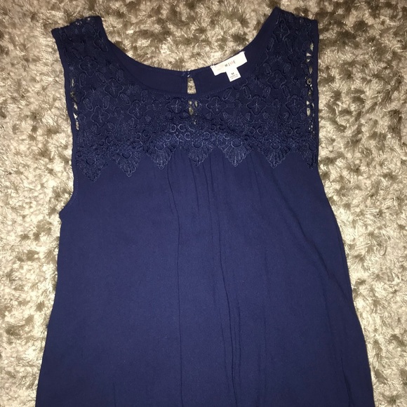 mine Tops - BLUE LACE TOP TANK mine Tops - BLUE LACE TOP TANK